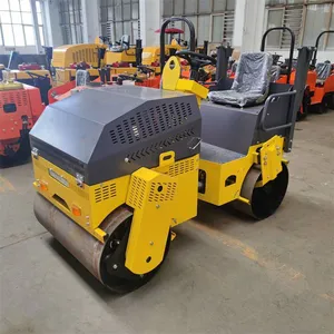 800 Double Steel Wheel Roller, 1.5t Ride-on Ground Compactor, Remote-controlled Asphalt Repair Trench Foundation Leveling thumbnail-1