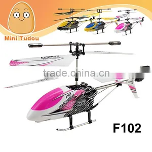F102 3.5 CH IR RC Helicopter Mini Metal Remote Control Helicopter Gyro RTF thumbnail-1