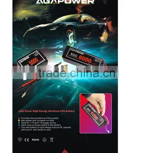 5200mah Hard Case AGA Power 4S Lipo Battery With Dean Bullet Connector 1/8 RC Car for Racing Rechargeable Battery thumbnail-6