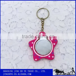 Hot Sell Cheap Custom Made Wooden Keychains WIth Mirror thumbnail-1