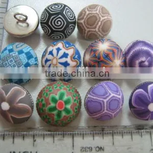 Handmade Poly Clay Button With Metal Base Half Dome With Shank Button Sew on 1pc thumbnail-1