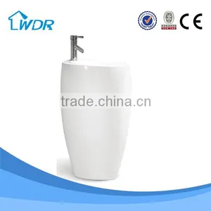 Modern Furniture Standing Integrate Pillar One Piece Pedestal Basin thumbnail-1