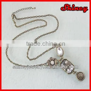 Crystal Paved Jewelry Cheap Alloy Chain Pendant Necklace thumbnail-1