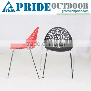 New Product Cheap Hotel Dinning Wedding PP Plastic Hollow Metal Price Steel Banquet Chair Quality Choice thumbnail-1
