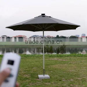 Automatic Remote Control Solar Light Outdoor Solar Beach Umbrella Aluminum Solar Cheap Umbrella thumbnail-2