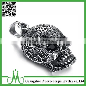 Stainless Steel Skull Jewelry for Men Punk Pendant Necklace Skull Head Necklace Supplier's Choice thumbnail-1
