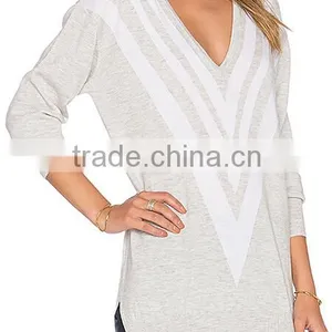 2016 Spring/summer High Qaulity Crew Neck Long Sleeve Plain Body With Hotfix Pullover Sweater thumbnail-2
