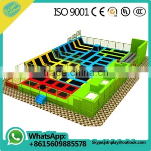 TUV Kids Sky Zone Rectangule Jumping Trampoline Park With Basketball Hoop for Sale thumbnail-1