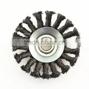 4-Inch Knot Twisted Steel Wire Brush Disc With Curled Selvedge Cup,twist and Slim Disc thumbnail-2