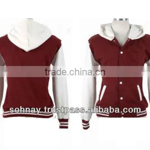 Hooded Varsity Jacket / Hooded Letterman Jacket / Hooded Baseball Jacket thumbnail-1