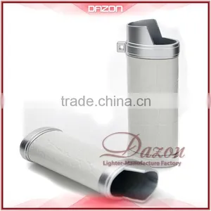 Metal White-Leather Lighter Case For BIC Custom thumbnail-1