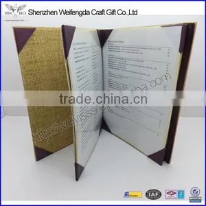Fashion A4 PU Leather 6pages Menu Cover thumbnail-1