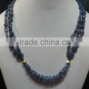 Iolite Faceted Stone Beads Fashion Jewelry Gemstone Necklace thumbnail-3