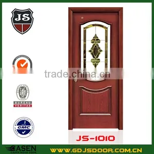 China Supplier 100% Pure Sapele Solid Wood Double Glass Door thumbnail-6
