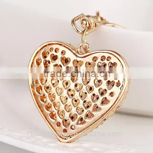 Creative Rhinestone Heart Keychain Charm Women Handbag CZ Diamond Keyring Crystal Lover Key Holder Bag Accessory Valentine Gift thumbnail-2