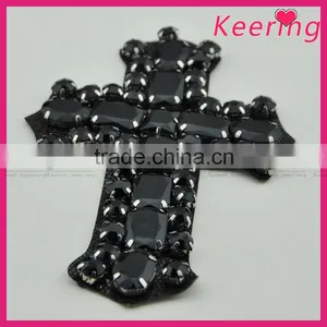 Fashion Handmade Embroidered Black Stone Beaded Appliques Wholesale WPH-1826 thumbnail-3