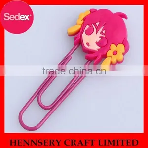 Cute Cartoon Silicone Animal 78mm Shiny Face Metal Butterfly Paper Clip thumbnail-1