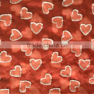 Spring Summer Love Heart Pattern Cutting Motif Woven Fabric thumbnail-3