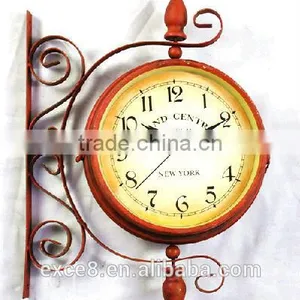 French Style Decorative Garden Wrought Iron Wall Clock thumbnail-1
