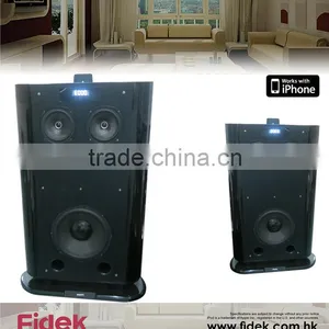 Multimedia Floor Stand Speaker Dock Station Wifi Speaker With Bass/Treble Adjust Tower Wooden Stereo Speaker thumbnail-5