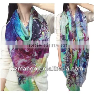 2016 Latest Fashionable Woman 100% Modal Digital Printing Infinity Scarf thumbnail-1