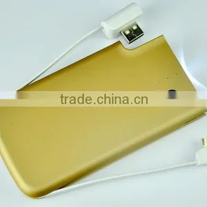Credit Card Power Bank With Slim Size With Built in Cable thumbnail-3