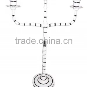 White Candelabra, Candelabra 3 Candle, Wedding Candelabra, Candle Holder thumbnail-1