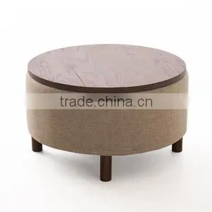 Wooden Coffee Table With Round Storage Ottoman AM-5005 Quality Choice thumbnail-3