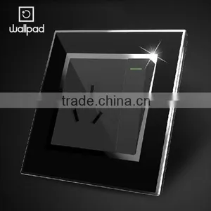 New Design Wallpad Black Waterproof Acrylic Glass 110~250V 1Gang Switch and Electric 3 Pin Austrilia Wall Socket thumbnail-3