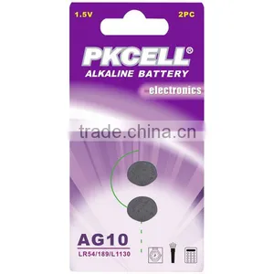 AG10 Button Cell Battery L1131 LR1130(10 Pack) PKCELL Brand thumbnail-1
