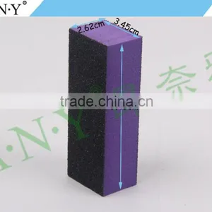 Nail Art Manicure Polishing Cheap Purple Sponge 3 Way Nail Buffer thumbnail-4