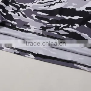 Crew Neck Sublimation Camouflage T-shirt Fitness Compression Sports Camo t Shirt thumbnail-5