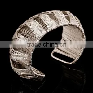 Women Fashion Popular European Gold Silver Plated Open Metal Cuff Bracelet Gift thumbnail-5
