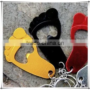Watower Aluminium Foot Shape Bottle Opener Keychain thumbnail-1