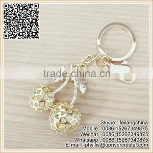 Factory Cheap Sale Fashion Key Ring Jewelry Artificial Cherry Keychain For Decoration thumbnail-4