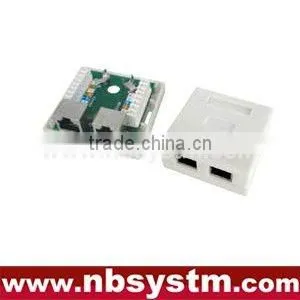 2 Ports Surface Box STP Cat5e 2xRJ45 PCB Jack thumbnail-1