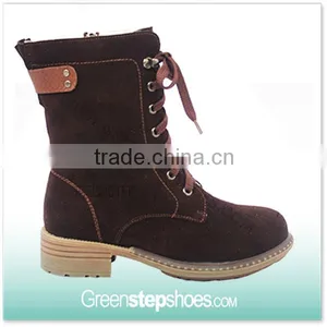 Hot Selling Wine Red Cow Suede Leather Woman Boot, Women Ladies Shoes thumbnail-1