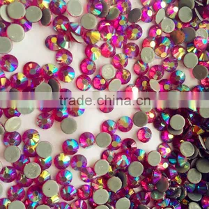 Full Colors and Sizes Good Price Super Quality Fuschia AB Clothing Hotfix Rhinestone thumbnail-2