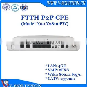 FTTx Fiber Gigabit SFF Uplink 4 GE Voip CATV 2T2R WiFi Downlink Triple Play P2P CPE Customer Premise Equipment thumbnail-1