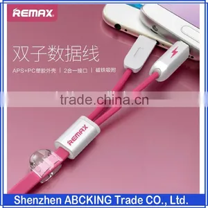 Original Remax Charging Data Cable 2 in 1 USB Cable For Iphone and Xiaomi Samsung HTC Nokia thumbnail-1