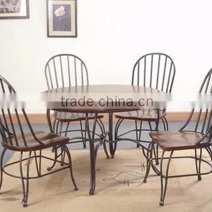 Metal Table and Chairs Dining Room Furniture Metal Dining Set 1+4 Set thumbnail-3
