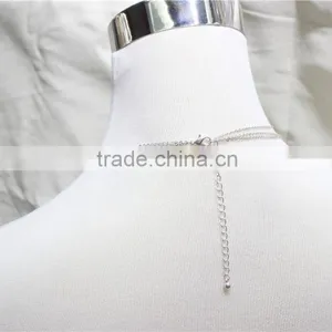 Silver Chain Layered Set Necklace w/ Tiny Triangle Metal Necklace 2016 Fashion Style Wholesale thumbnail-4