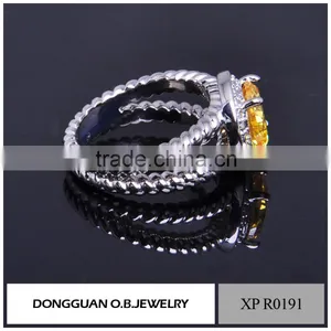 Diamond Drill Bit Engagement Ring With Yellow Diamond Wedding Ring thumbnail-4
