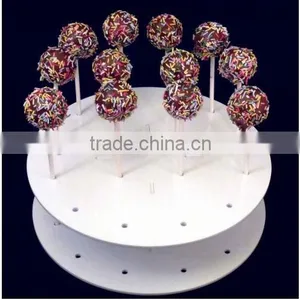 New Round Shape Customized Hole and Tiers Desktop Clear White Lollipop Display Stand Wholesale Factory Price High Quality thumbnail-1