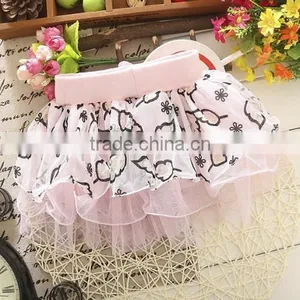 New Children Kids Girl's Wear Cute Baby Waist Bow Leaf Printed Layer Sweet Lovely Casual Party Skirt thumbnail-1