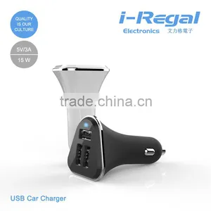 3-USB Ports Car Charger With Highlight Fireproofing Housing thumbnail-5
