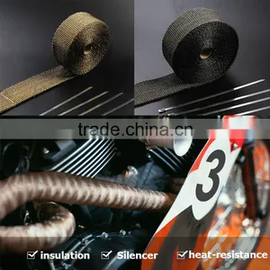 Heat Motocycle Car Exhaust Thermo Turbo Wrap Tape 2" X 5M/10m Fireproof Cloth Roll Black 1022C Car Insulation thumbnail-1