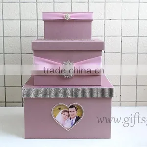 Elegant Wedding Gift Card Holder 3 Tier White Wedding Card Box Wholesale thumbnail-2