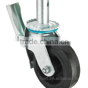 2015 Newest Roller Bearing Double Brake Rubber Industrial Casters thumbnail-4
