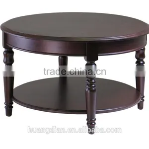 New Designs Carving Table Legs Round Walnut Wood Coffee Table thumbnail-1
